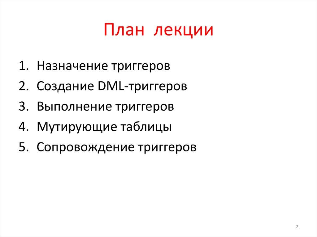 План лекции