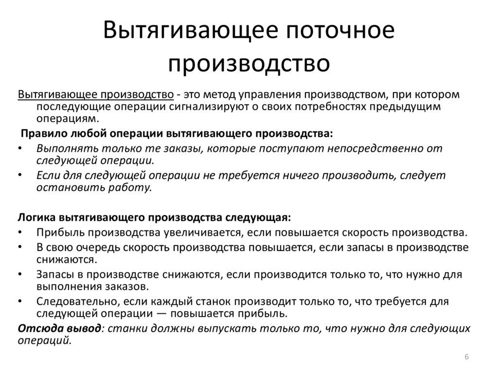 Вытягивающее поточное производство