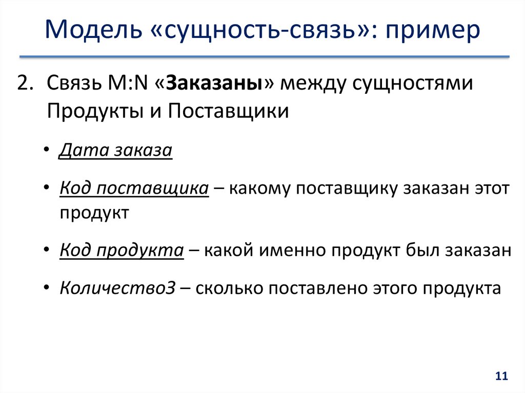 Модель «сущность-связь»: пример