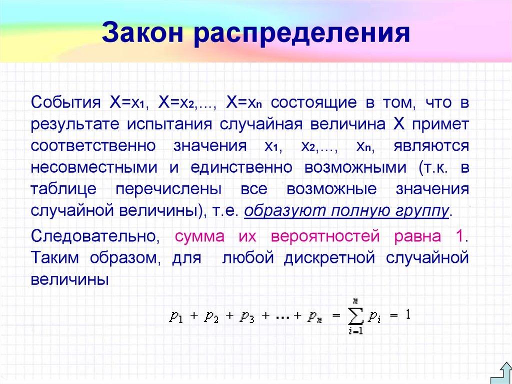 Закон распределения
