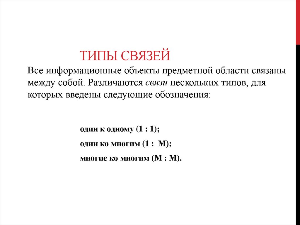 Типы связей