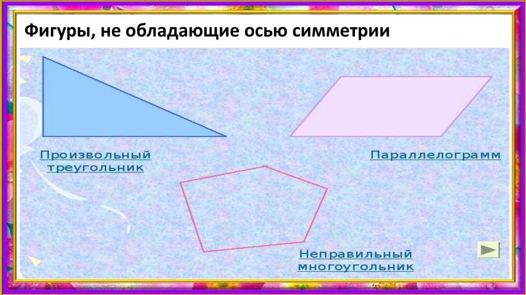 Фигуры, не обладающие осью симметрии