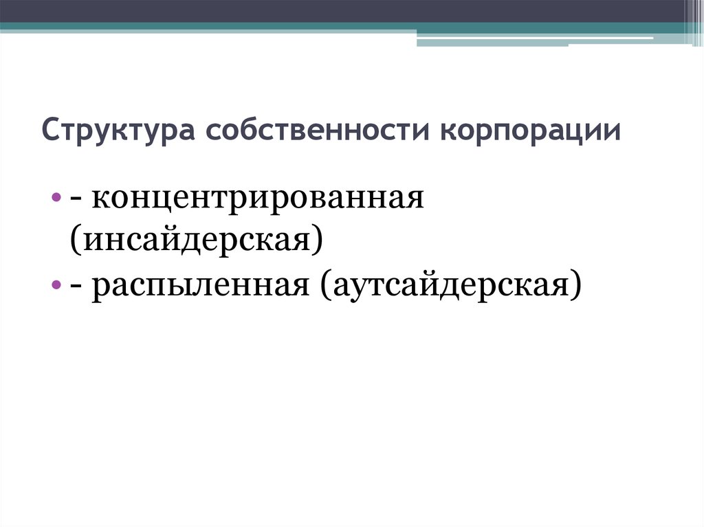 Структура собственности корпорации