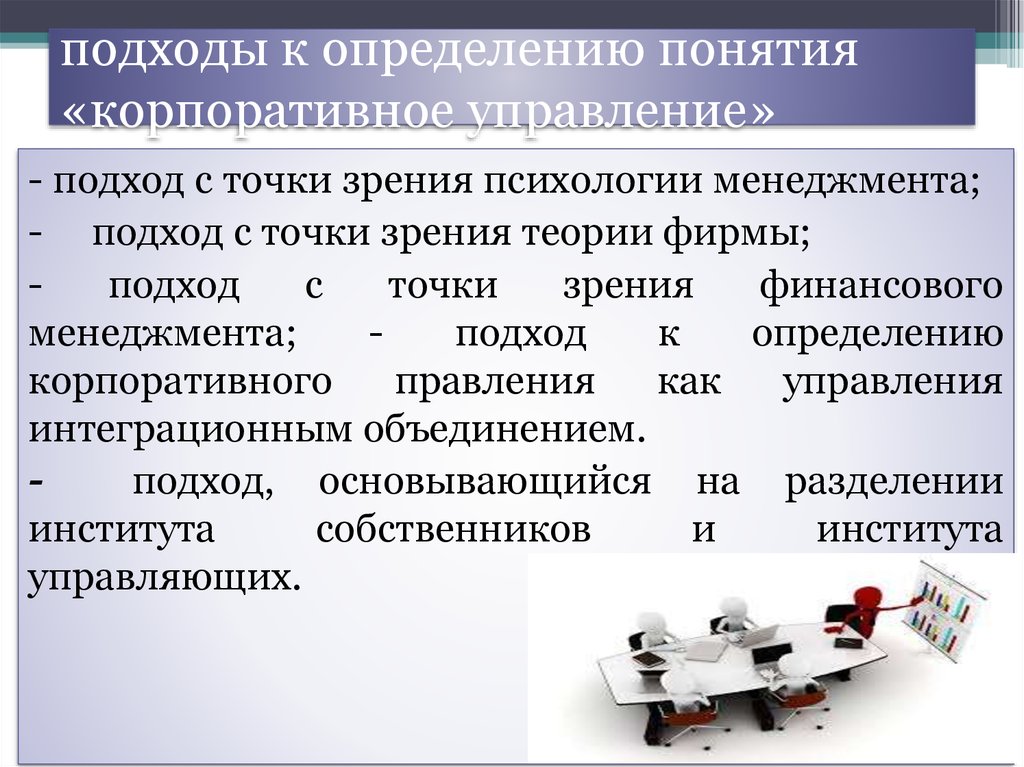 подходы к определению понятия «корпоративное управление»