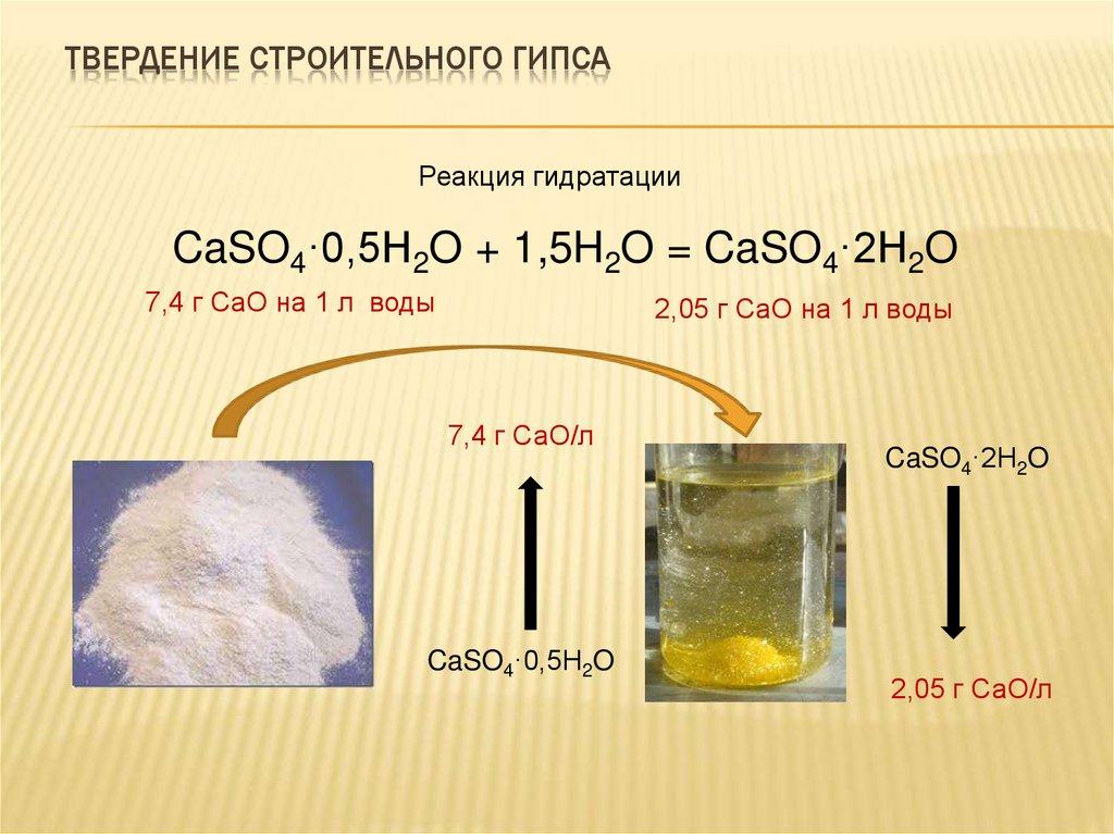 Твердение строительного гипса