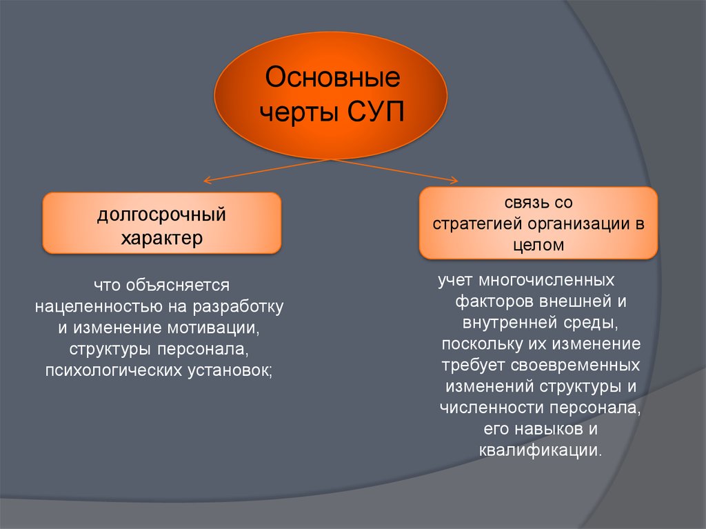 Основные черты СУП