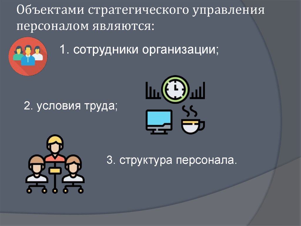 Объектами стратегического управления персоналом являются: