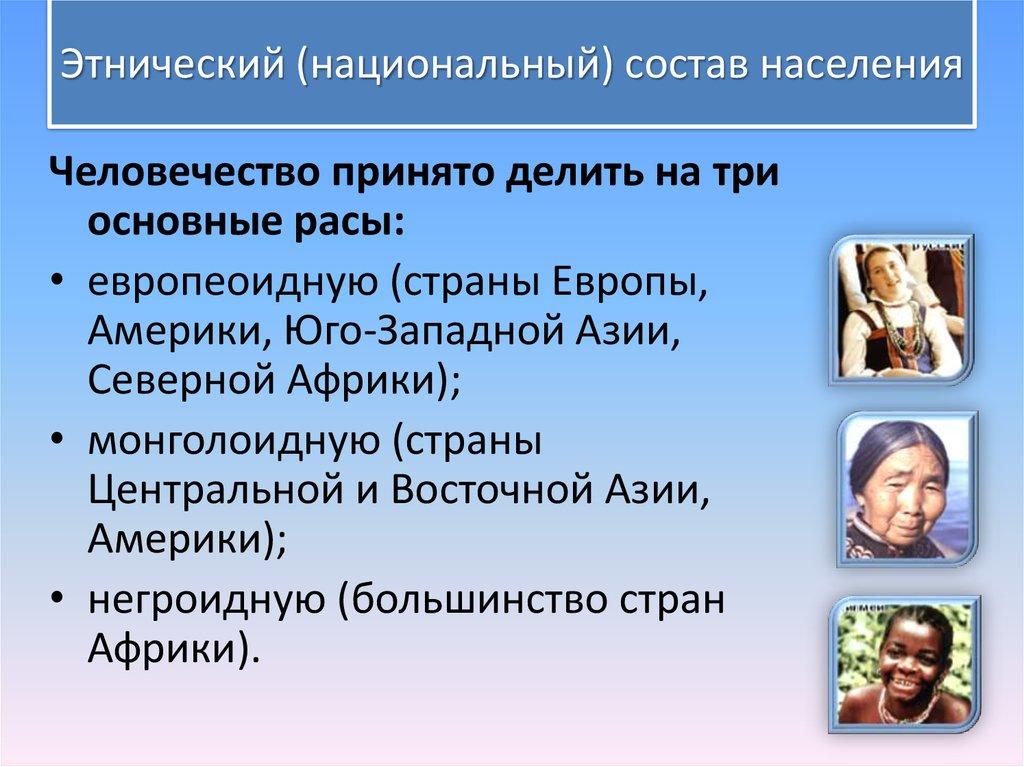 Этнический (национальный) состав населения
