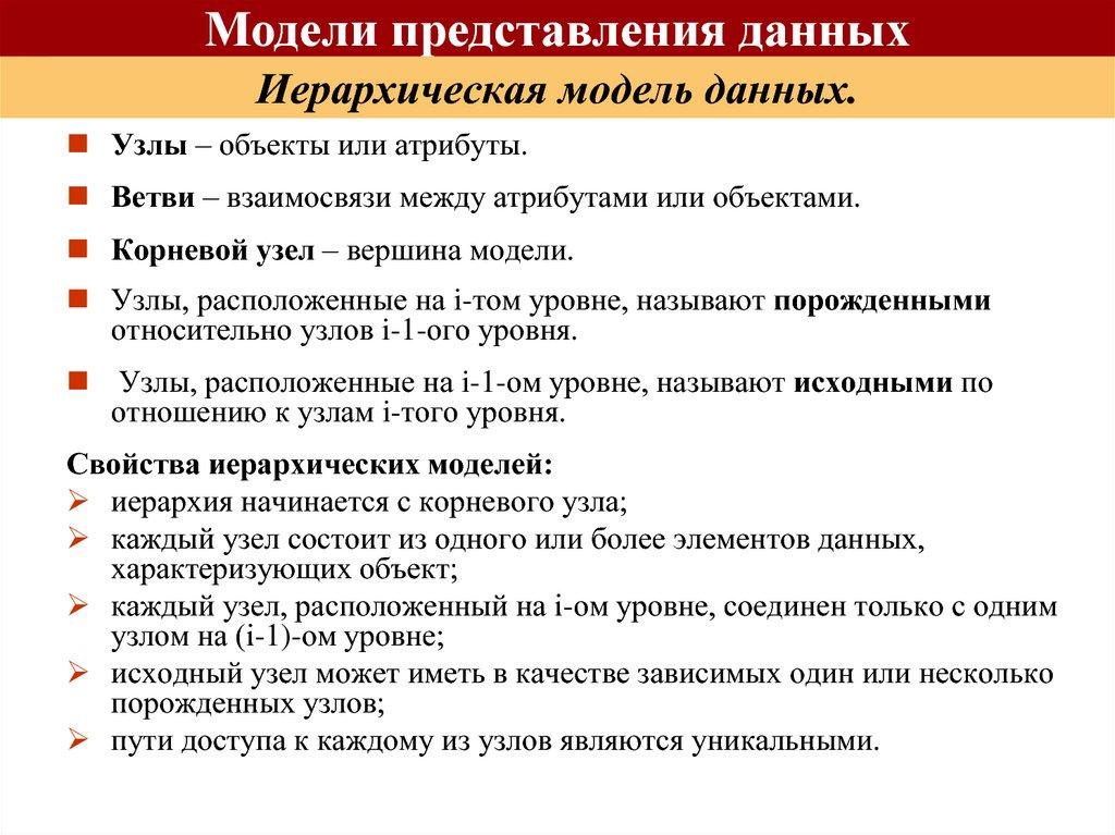 Иерархическая модель данных.