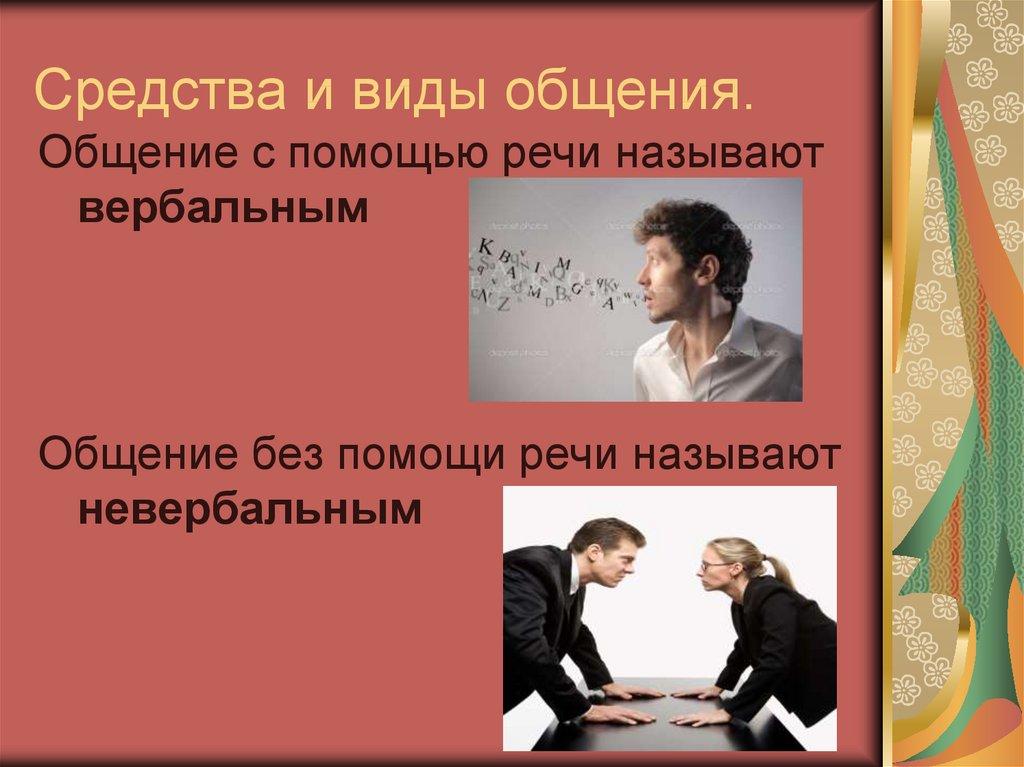 Средства и виды общения.