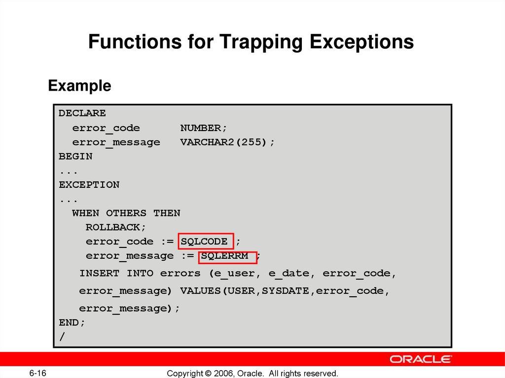 Non-Predefined Error
