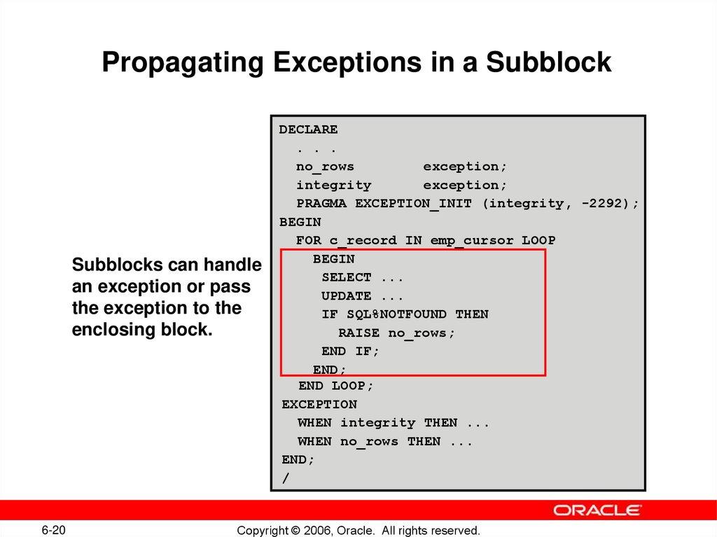 Trapping User-Defined Exceptions