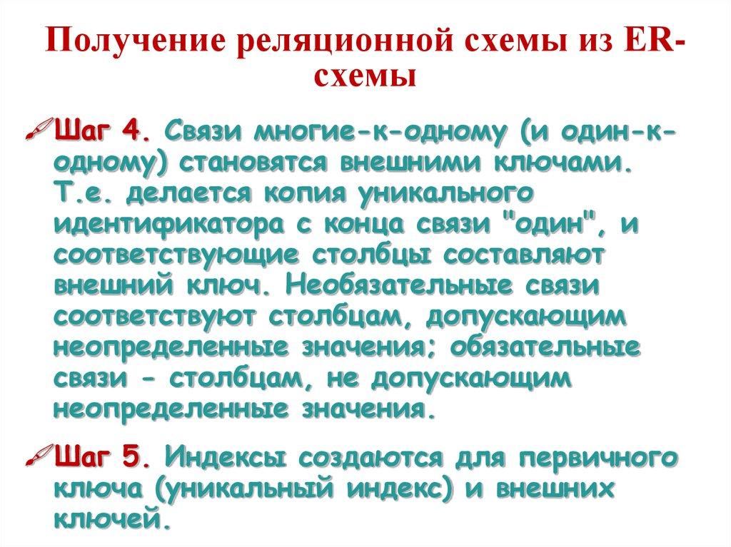 Получение реляционной схемы из ER-схемы