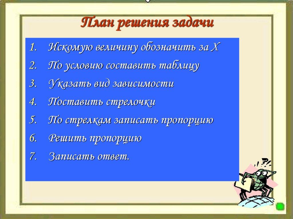 План решения задачи