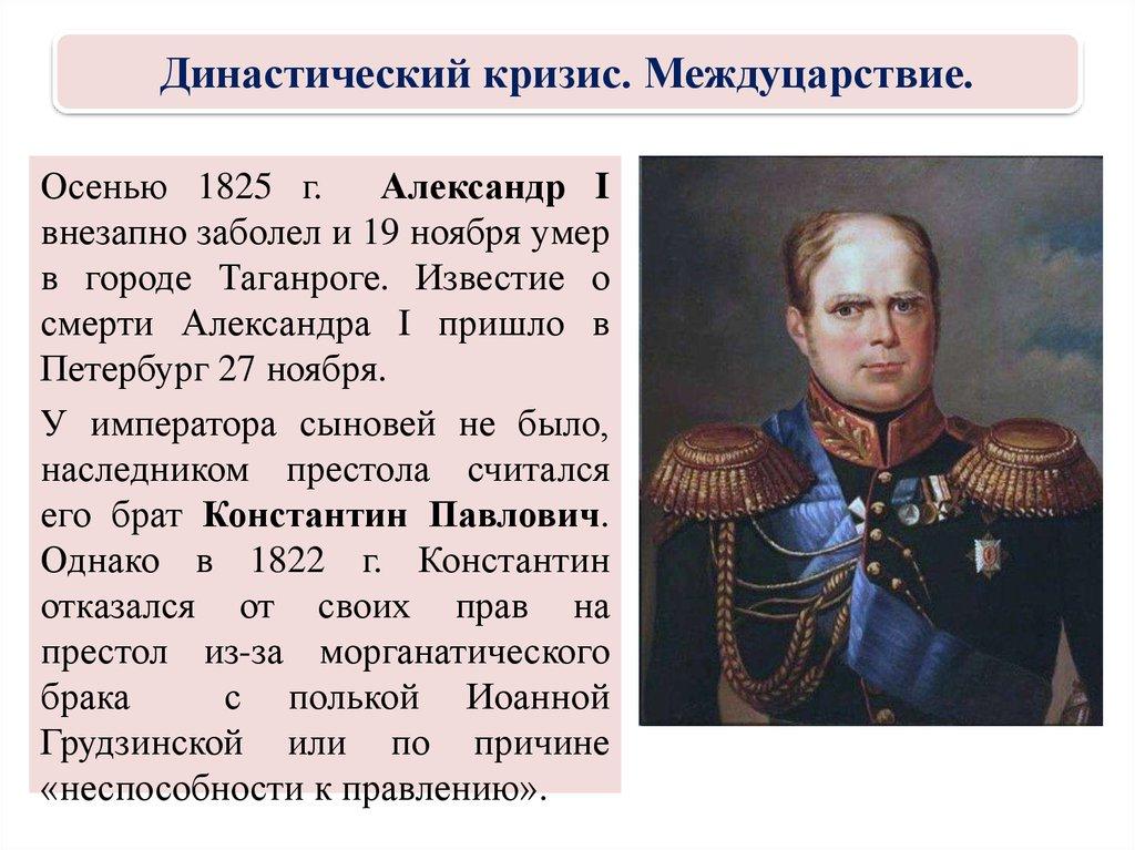 Династический кризис. Междуцарствие.