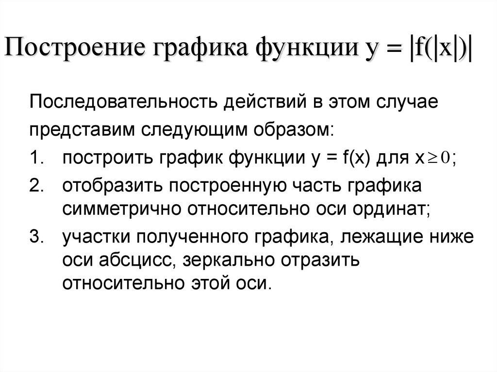 Построение графика функции у = |f(|x|)|