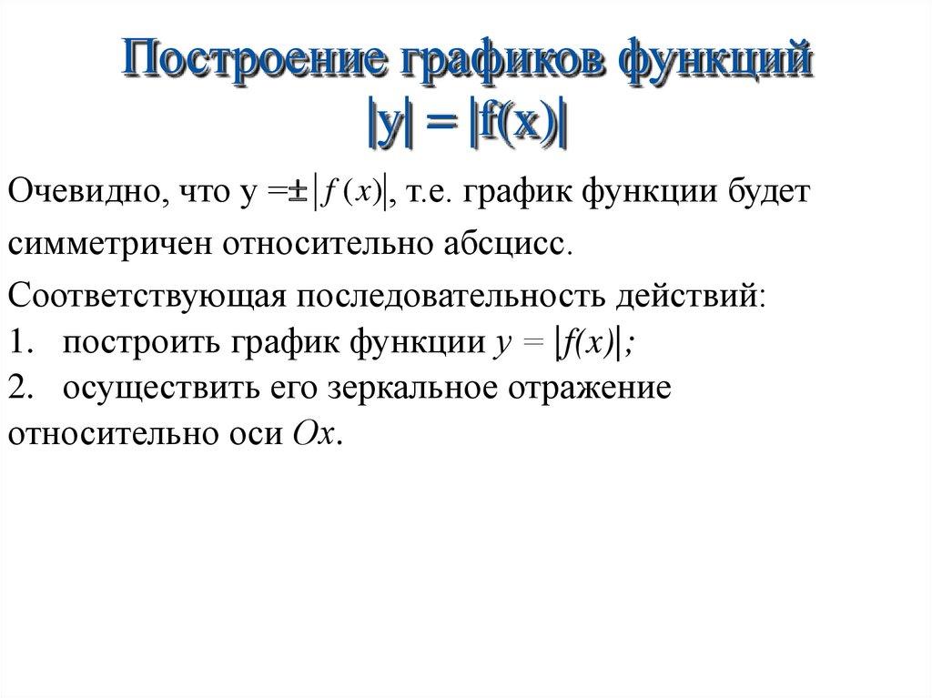 Построение графиков функций |y| = |f(x)|