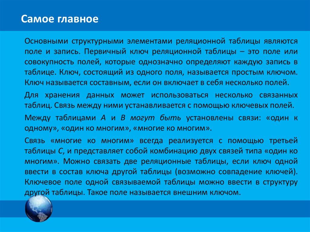 Самое главное