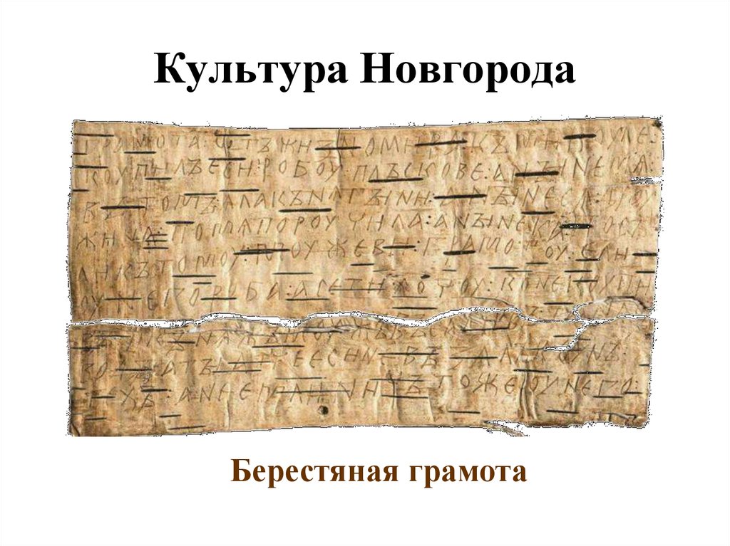 Письменность древнего Новгорода (берестяные грамоты)