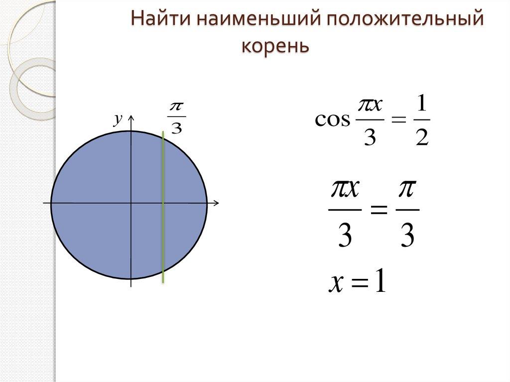 Найти наименьший положительный корень