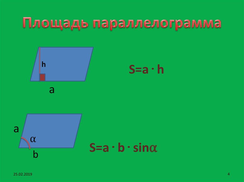 Площадь параллелограмма