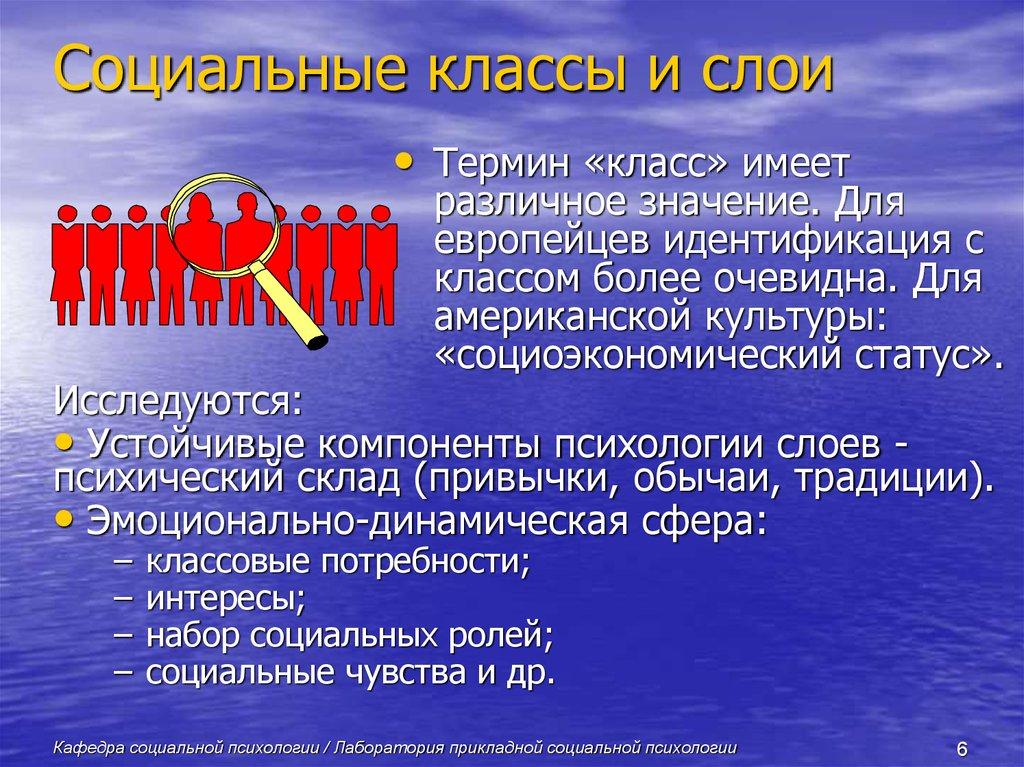 Социальные классы и слои