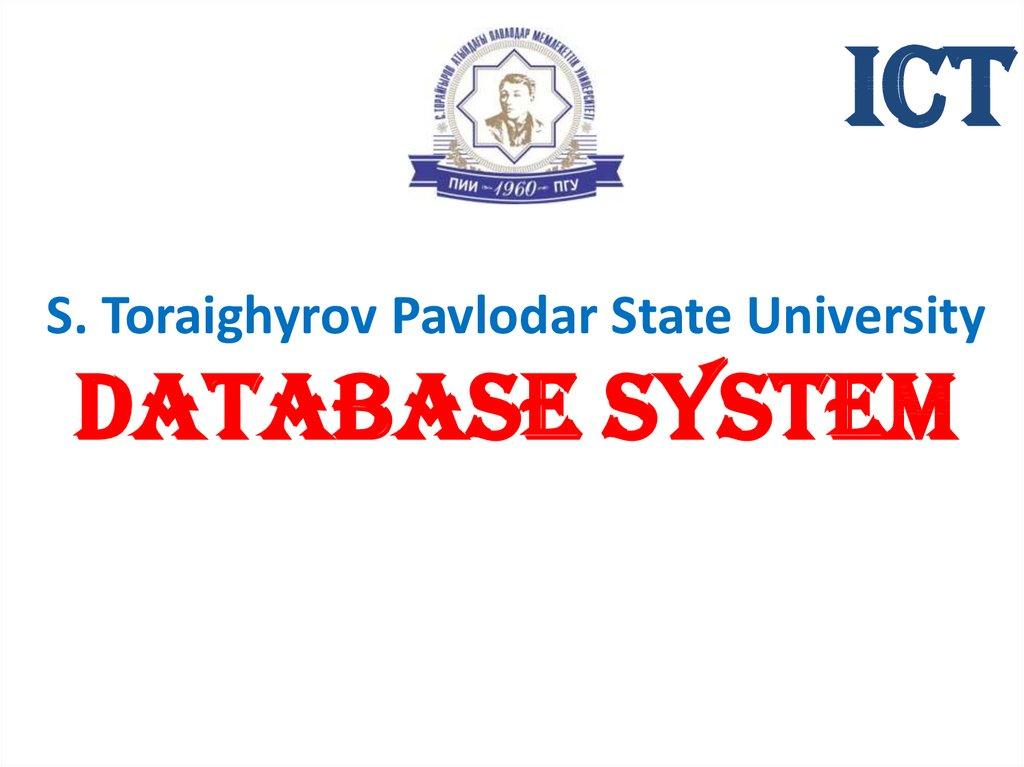 S. Toraighyrov Pavlodar State University database system