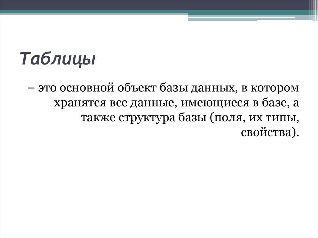 Таблицы