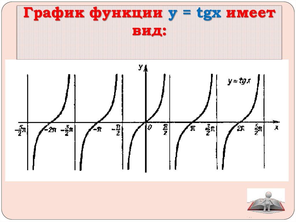График функции y = tgx имеет вид: