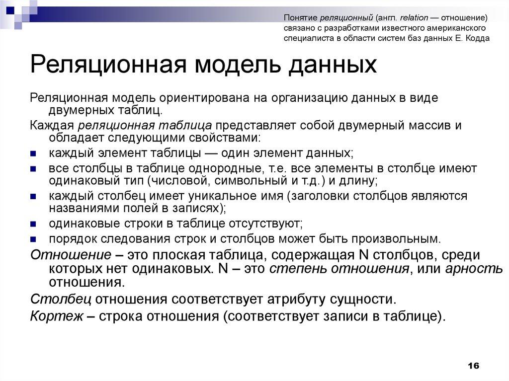 Реляционная модель данных