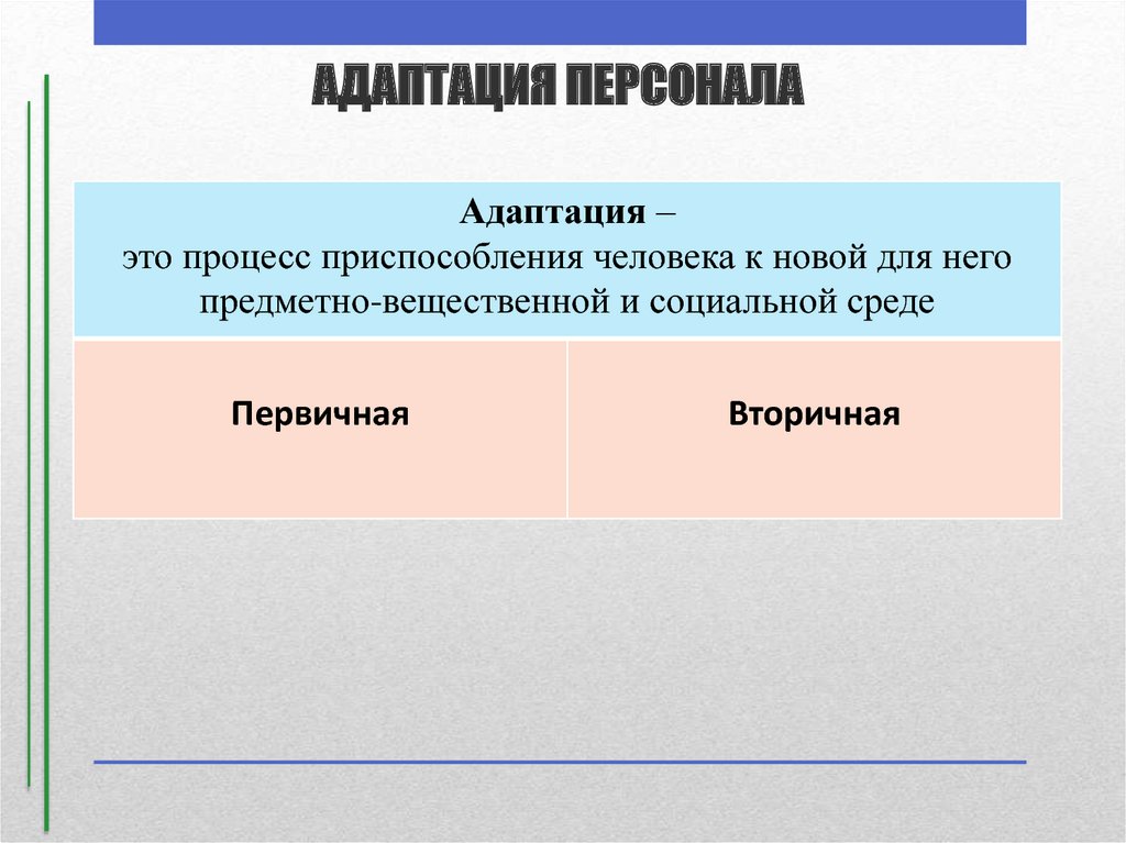 АДАПТАЦИЯ ПЕРСОНАЛА