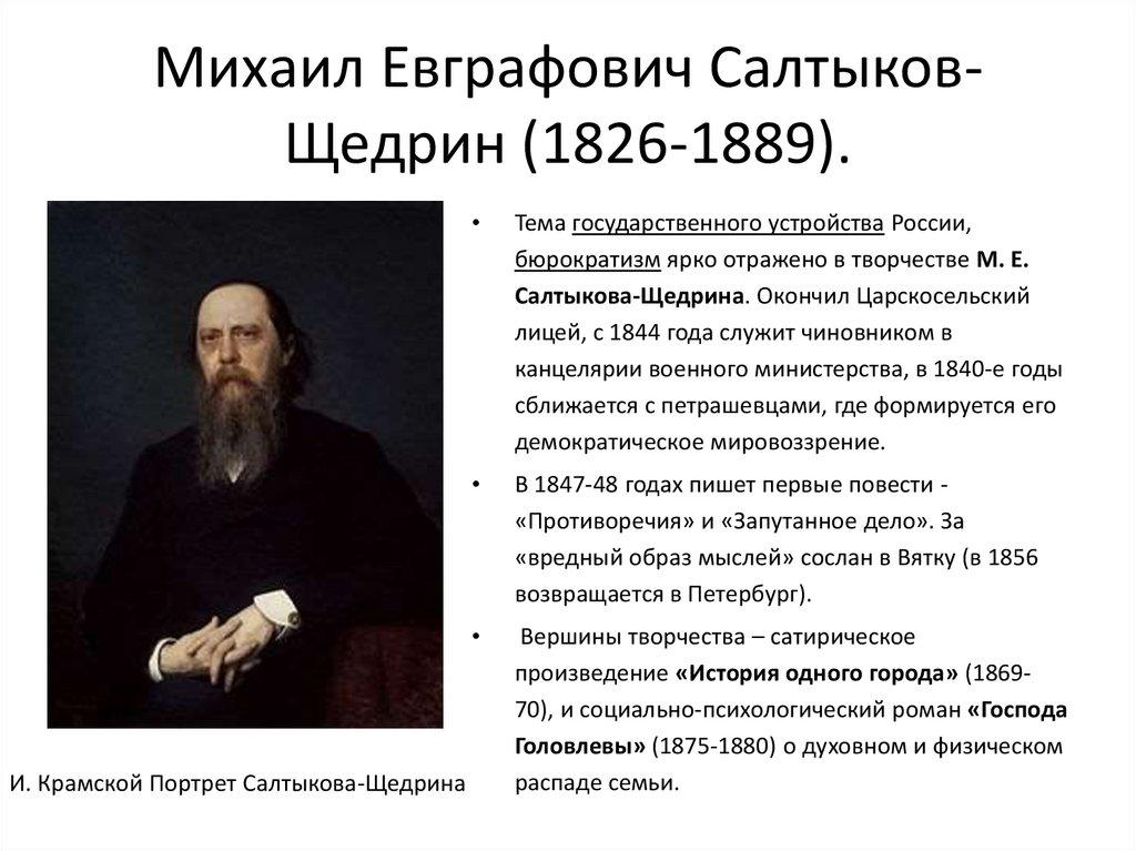 Михаил Евграфович Салтыков-Щедрин (1826-1889).