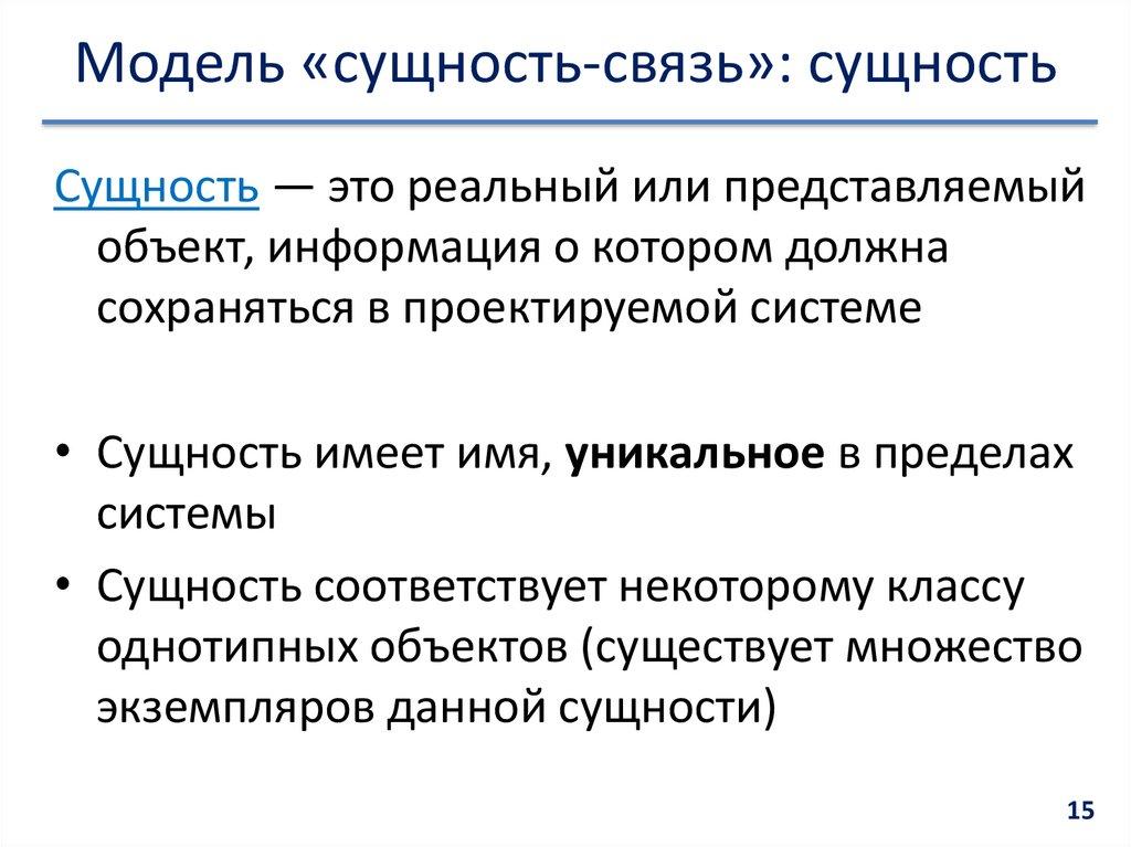 Модель «сущность-связь»: сущность