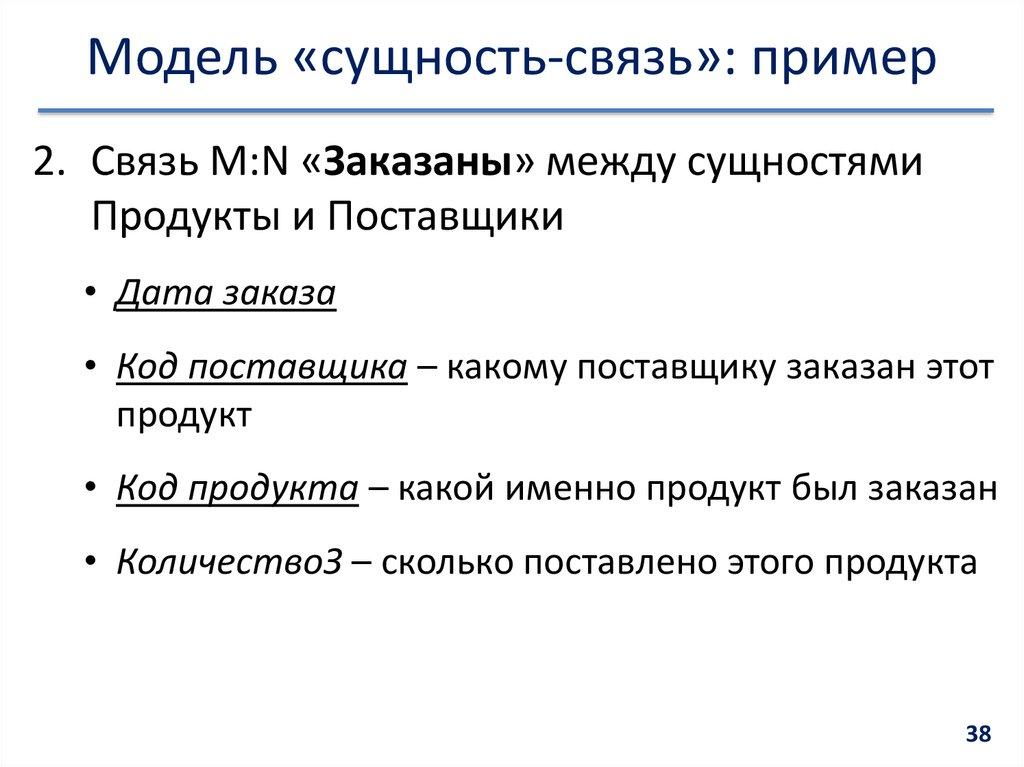 Модель «сущность-связь»: пример
