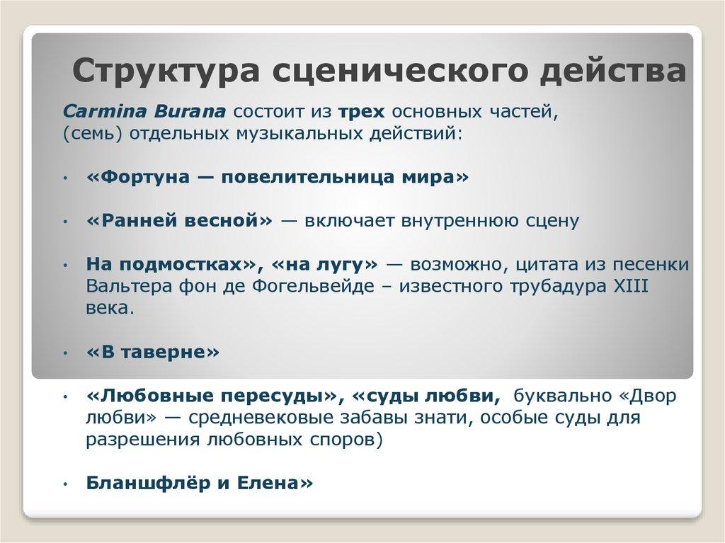 Структура сценического действа