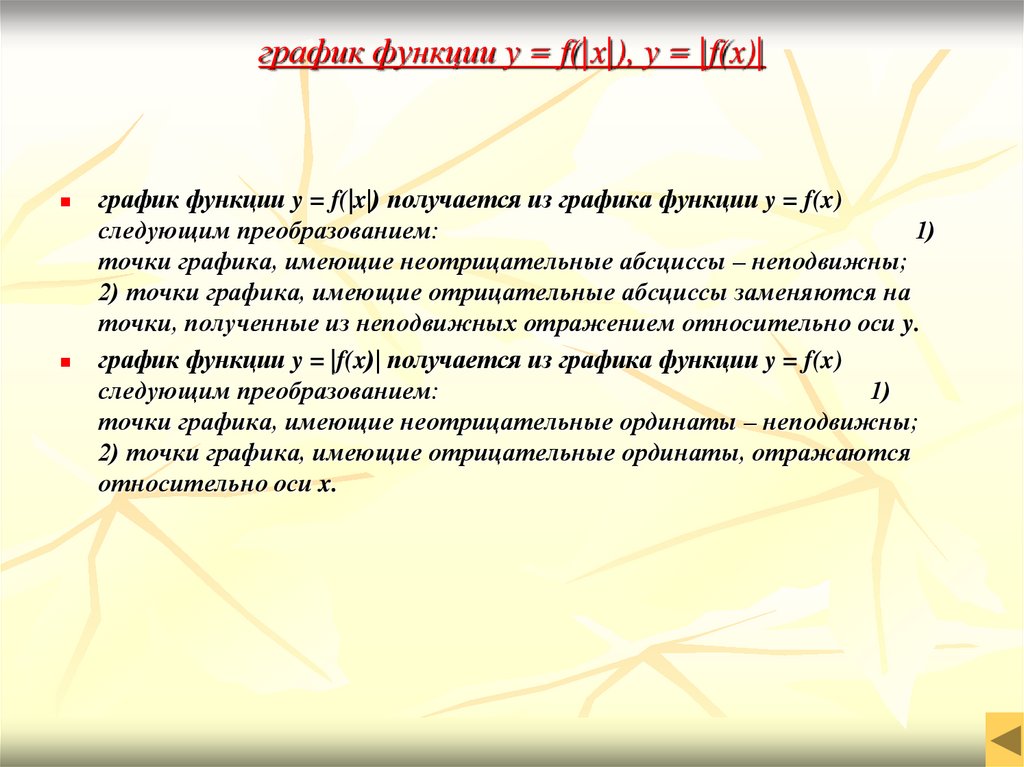 график функции y = f(|x|), y = |f(x)|