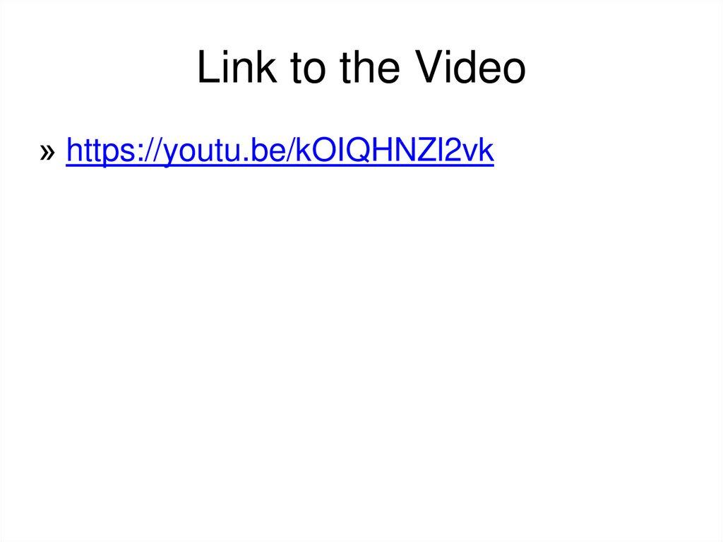 Link to the Video