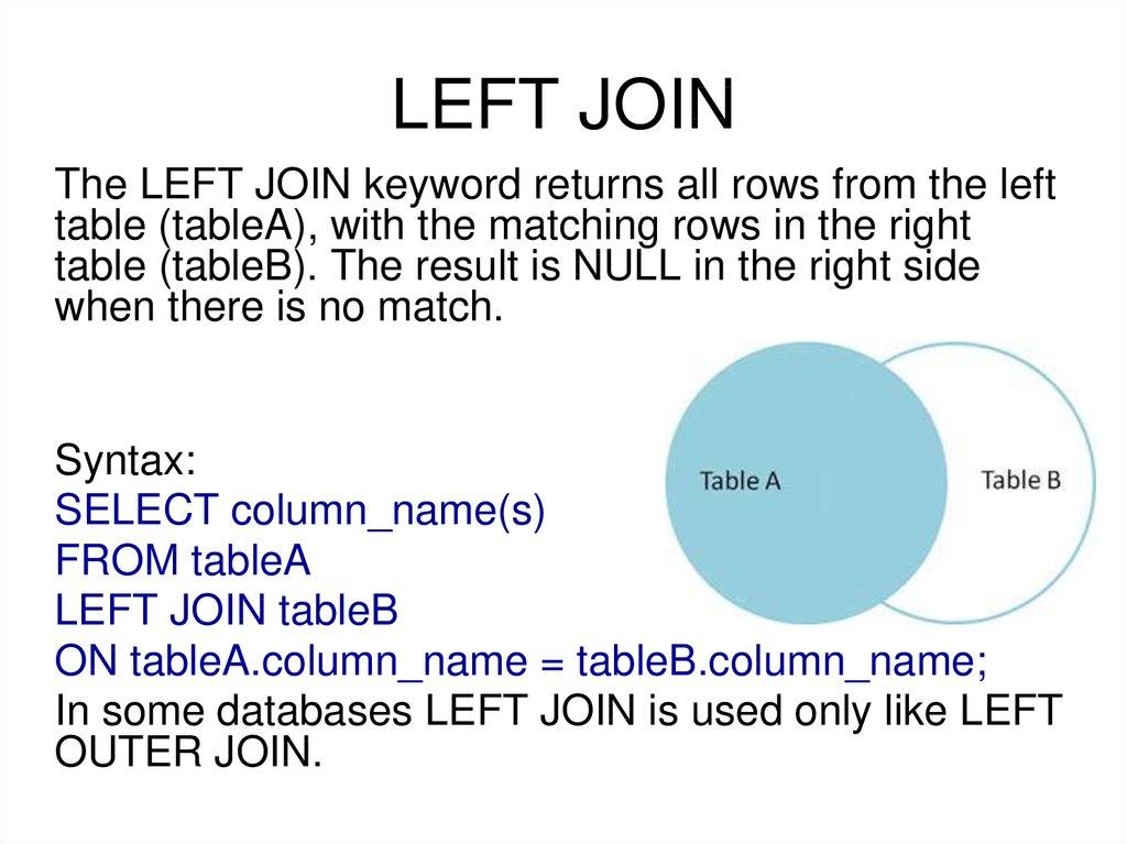 LEFT JOIN