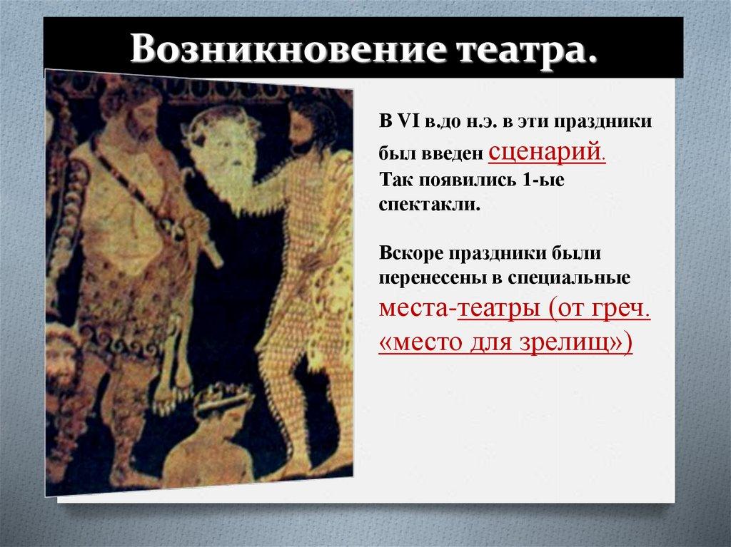 Возникновение театра.