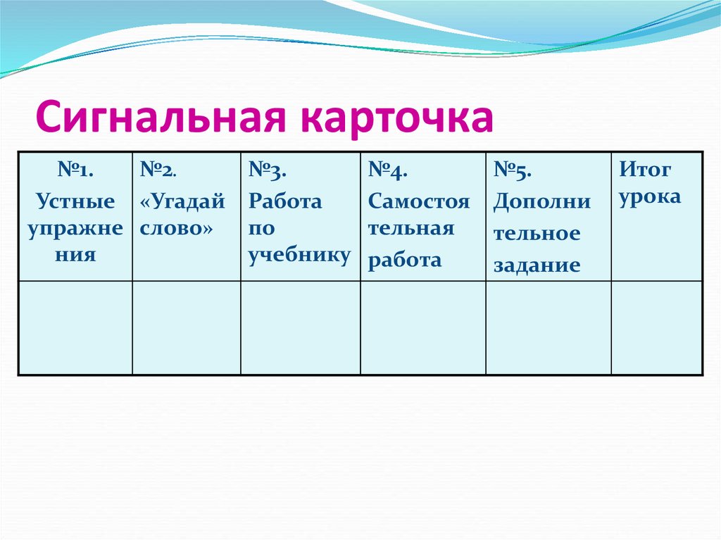 Сигнальная карточка