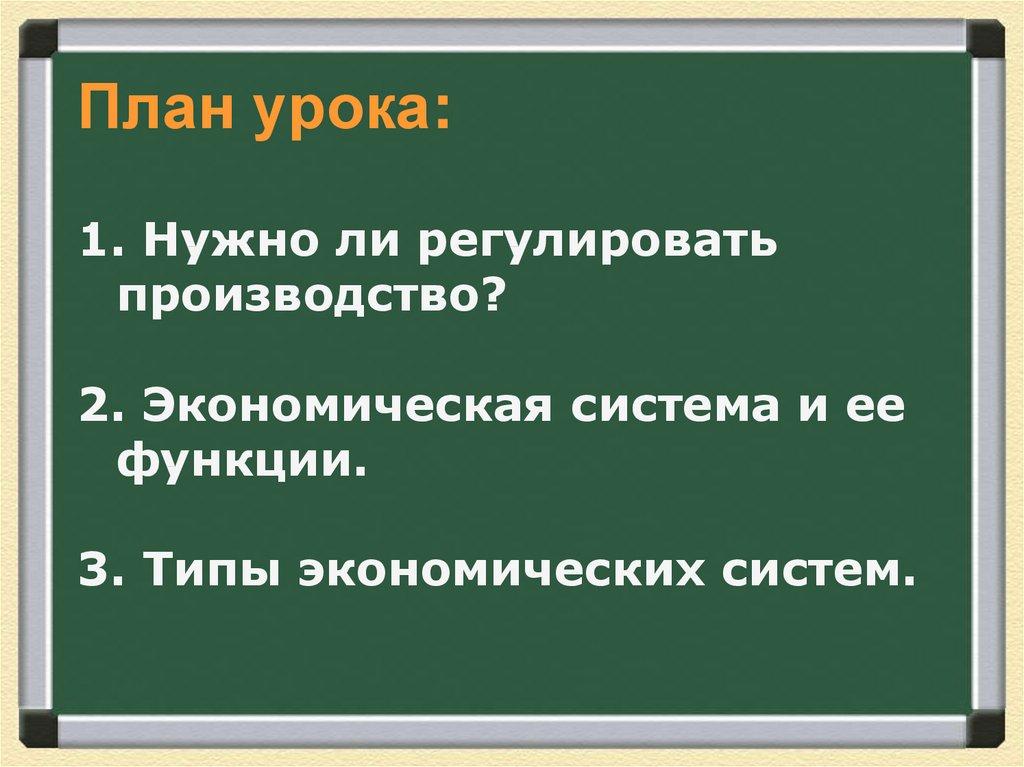 План урока: