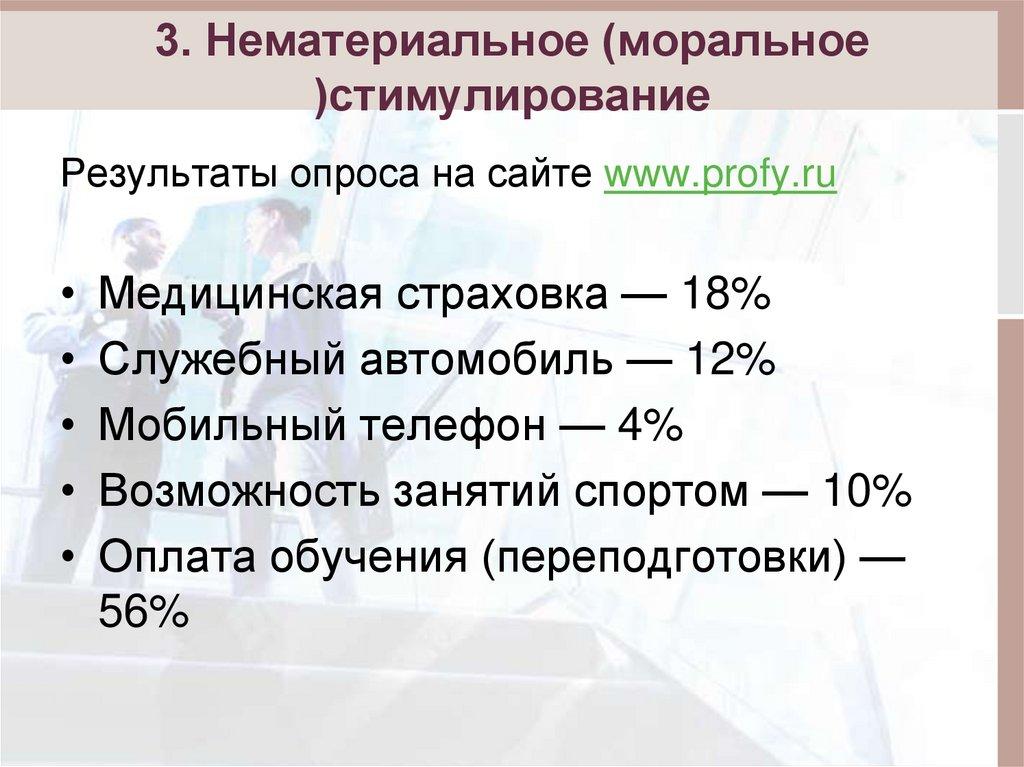 3. Нематериальное (моральное )стимулирование