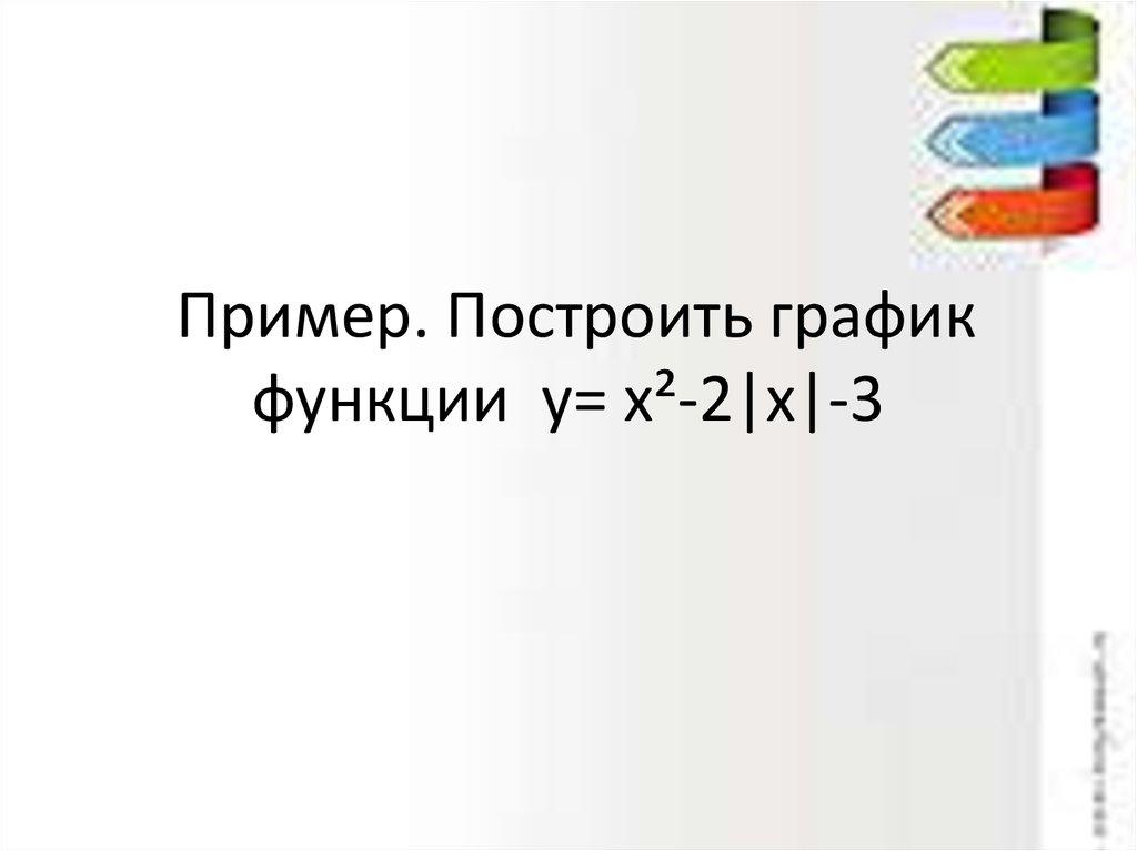 Пример. Построить график функции y= x²-2|x|-3
