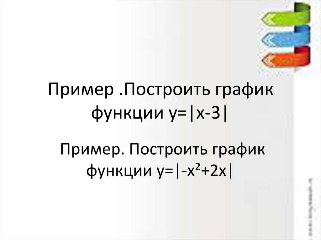 Пример .Построить график функции y=|x-3|