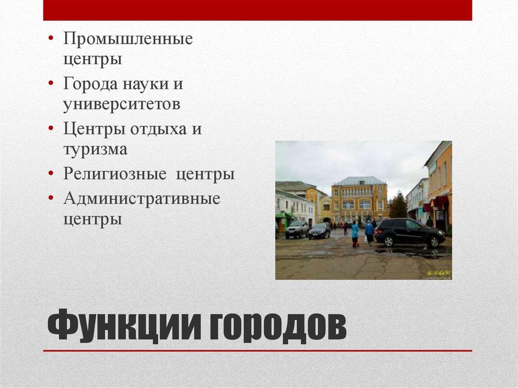 Функции городов