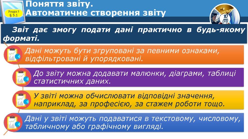 Поняття звіту. Автоматичне створення звіту