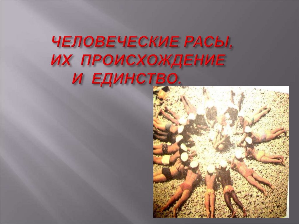ЧЕЛОВЕЧЕСКИЕ РАСЫ, ИХ ПРОИСХОЖДЕНИЕ И ЕДИНСТВО.