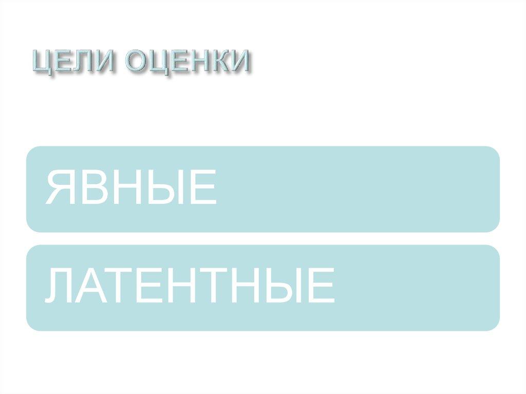 ЦЕЛИ ОЦЕНКИ