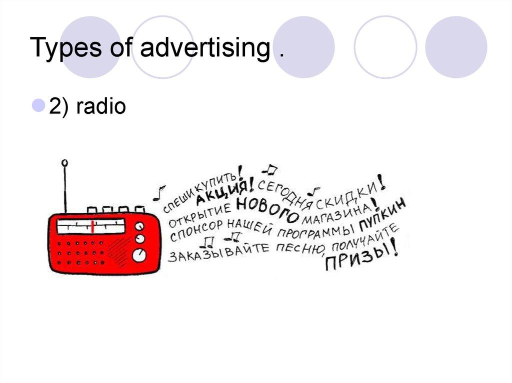 Types of advertising .