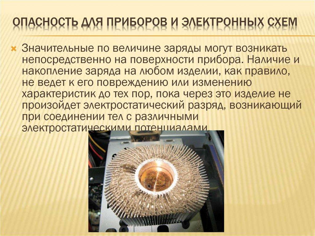 опасность для приборов и Электронных схем